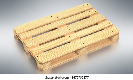 3D Rendering Eur Pallet Mockup