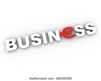 3D rendering euro symbol in business text - Shutterstock ID 681922585
