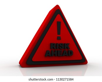 3d rendering Exclamation sign with risk ahead