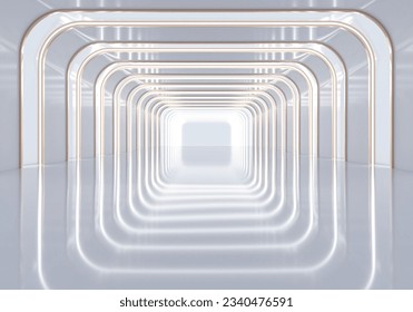 3D rendering exhibition with background
