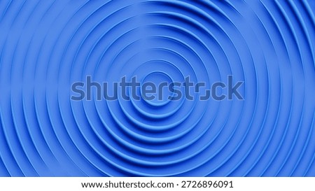 3D rendering of expanding circular waves in vibrant blue, vividly illustrating the ripple effect