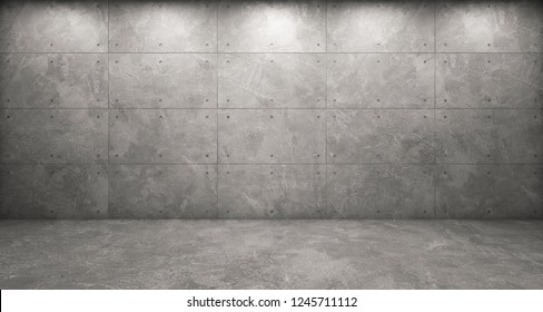 3d rendering of exposed concrete wall
