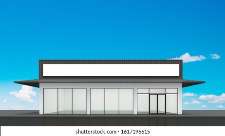 3d Rendering Exterior Convenience Store Shop