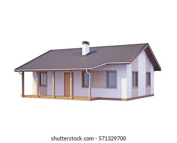 3D rendering, facade of house, house facade