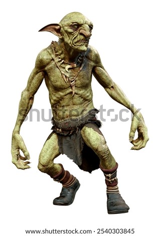 3D rendering of a fairy tale creature hobgoblin isolated on white background