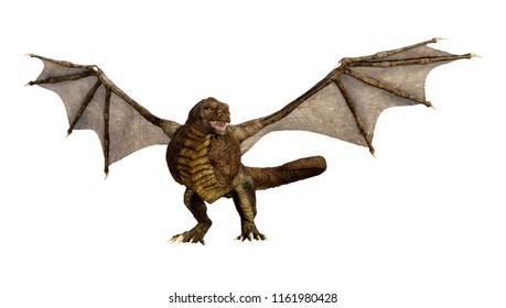 Dragon Posing Fierce Position On White Stock Illustration 135057050