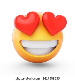 3D Rendering falling in love emoji isolated on white background - Powered by Shutterstock