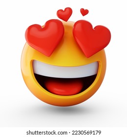 3D Rendering falling in love emoji isolated on white background - Powered by Shutterstock