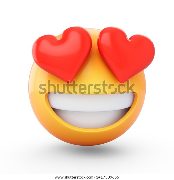 3d Rendering Falling Love Emoji Isolated Stock Illustration 1417309655