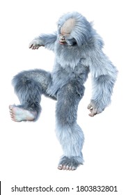 3D rendering of a fantasy creature yeti isolated on white background