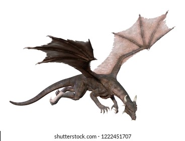 Dragon Roaring White Background 3d Render Stock Illustration 325474865