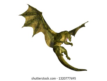 Flying Dragon Isolated On White Background Stock Illustration 446151802 ...