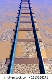 3d Rendering Fantasy Landscape Railroad Track