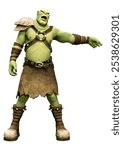 3D rendering of a fantasy monster orc isolated on white background