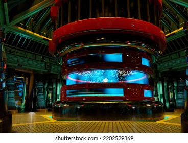 3D Rendering Of A Fantasy Spaceship Interior