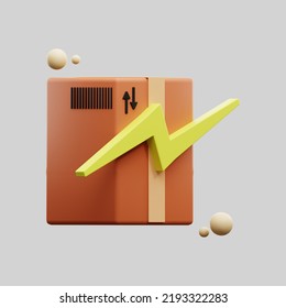 3d rendering fast package box delivery