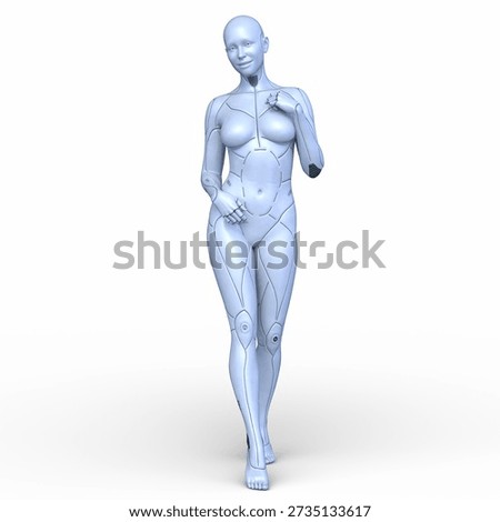 3D rendering of a female cyborg