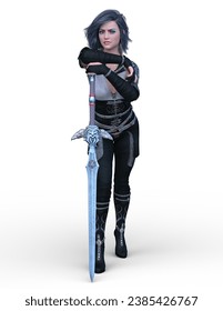 3D rendering of a female gladiator