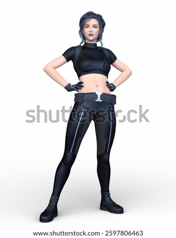 3D rendering of a female warrior