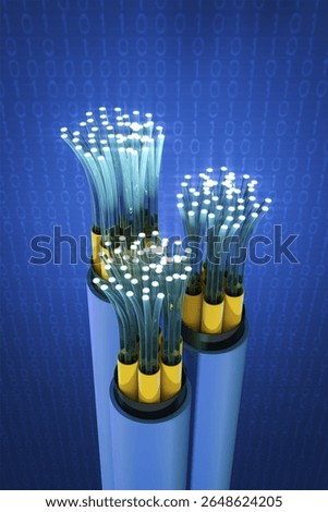 3d rendering of a fiber optic cable