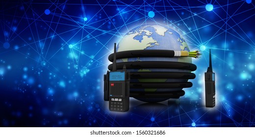 3d Rendering Fiber Optical Cable Detail With Latest Radio Transceivers