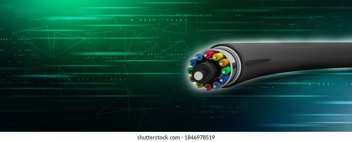 3d Rendering Fiber Optical Cable Detail