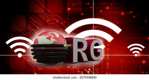 3d Rendering Fiber Optical Cable Detail Connected Globe With Org