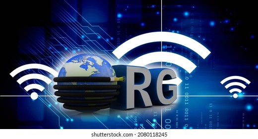 3d Rendering Fiber Optical Cable Detail Connected Globe With Org