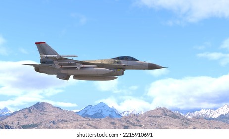 3D rendering of a fighter aircraft
