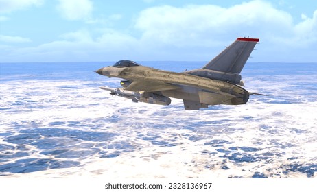 3D rendering of a fighter aircraft