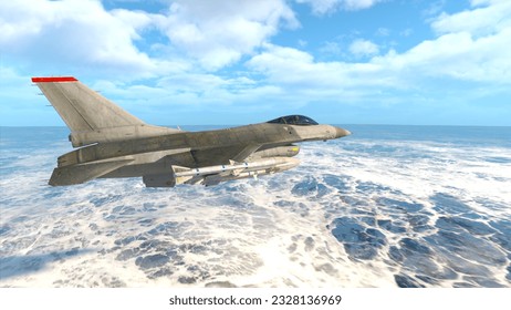 3D rendering of a fighter aircraft