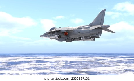 3D rendering of a fighter aircraft