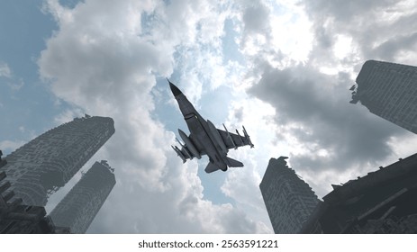 3D rendering of a fighter aircraft