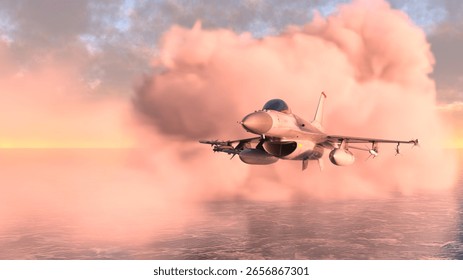 3D rendering of a fighter aircraft