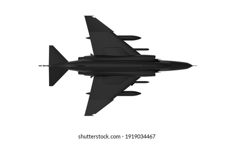 3D Rendering Of A Fighter Jet Isolated On White Background