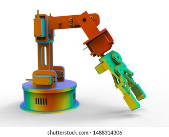 3D rendering - finite element analysis on a simple robotic arm