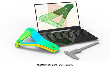 3D rendering - finite element analysis of a metal part