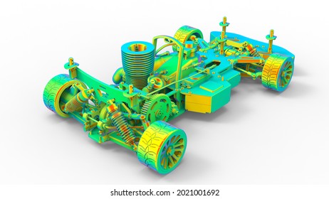 3D rendering - finite element analysis of a RC car