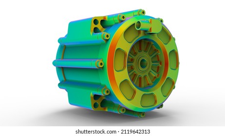 3D rendering - finite element analysis of an electric motor