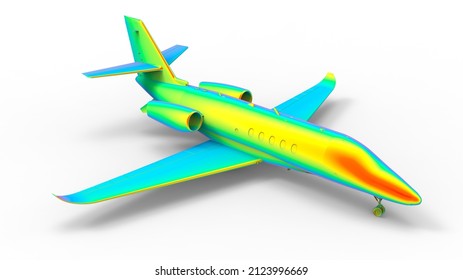 3D rendering - finite element analysis of a private plane