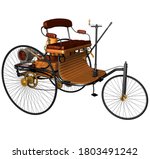 3D Rendering of the first recognized automobile with an internal combustion engine, designed and manufactured by Karl Friedrich B. in 1885 and patented in 1886 under the name B. Patent-Motorwagen.