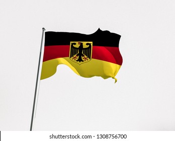 3d rendering flag Germany on white background