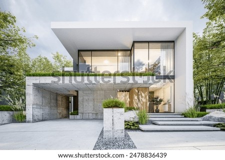 Similar – Image, Stock Photo House facade with garden tools