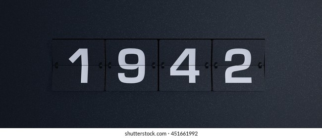 3d rendering flip board year 1942