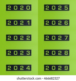 3d rendering flip board year 2020s set