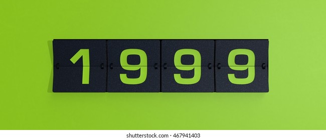 3d rendering flip board year 1999