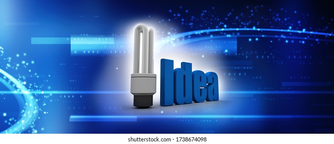 3d rendering fluorescent cfl lamp

