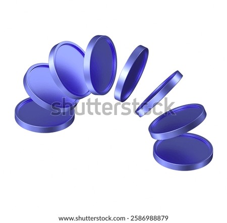 3d rendering of flying coins. simple 3d illustration for business and finance