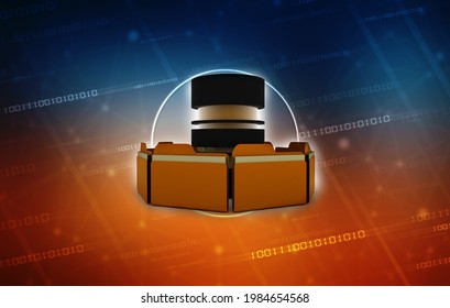 3d rendering Folder connected to database
