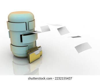 3d rendering Folder connected to database